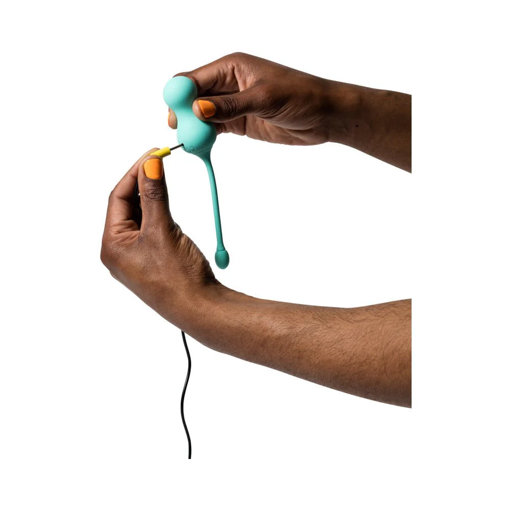 ROMP Cello Rechargeable Remote-Controlled Silicone G-Spot Egg Vibrator Light Teal - Image 11